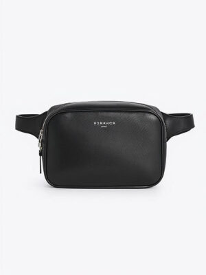 รับผลิต Black leather belt bag
