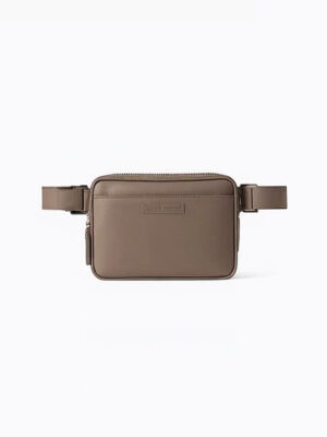Taupe leather belt bag