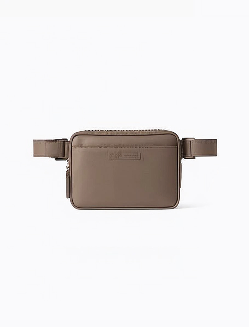 Taupe leather belt bag