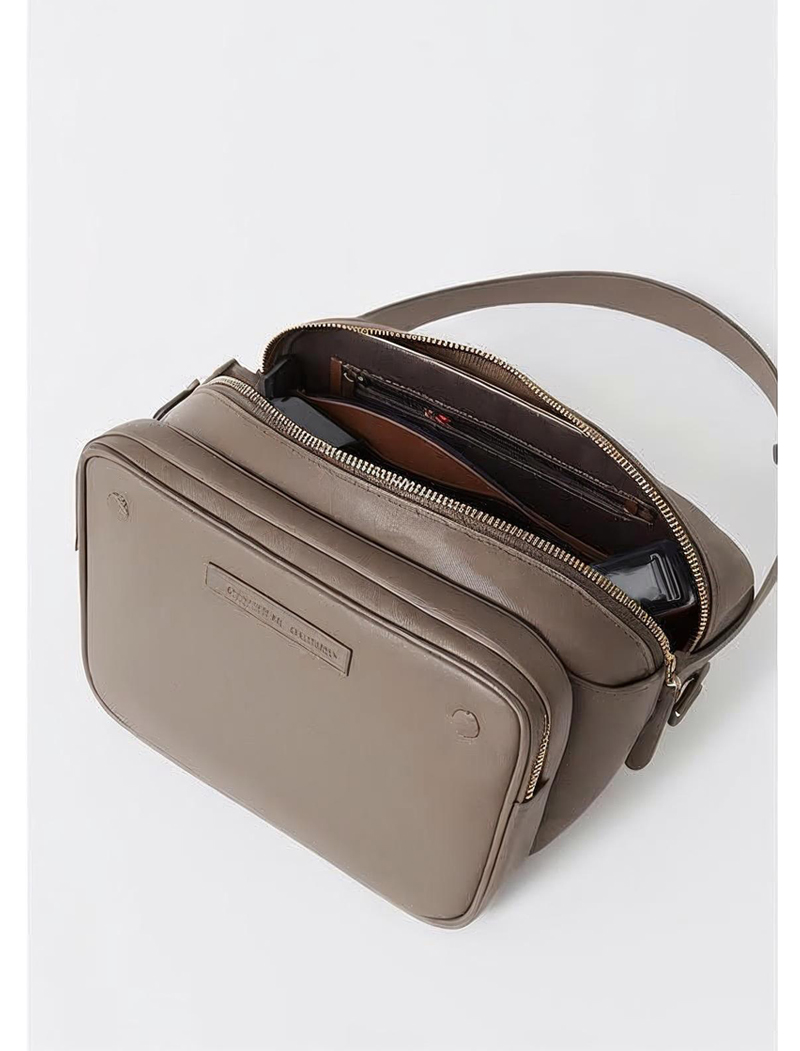 Taupe Leather Belt Bag for Men - Image 3