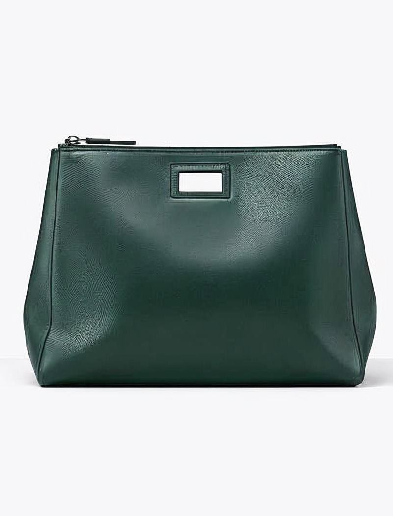 Dark Green Modern Leather Clutch (Men / Unisex)