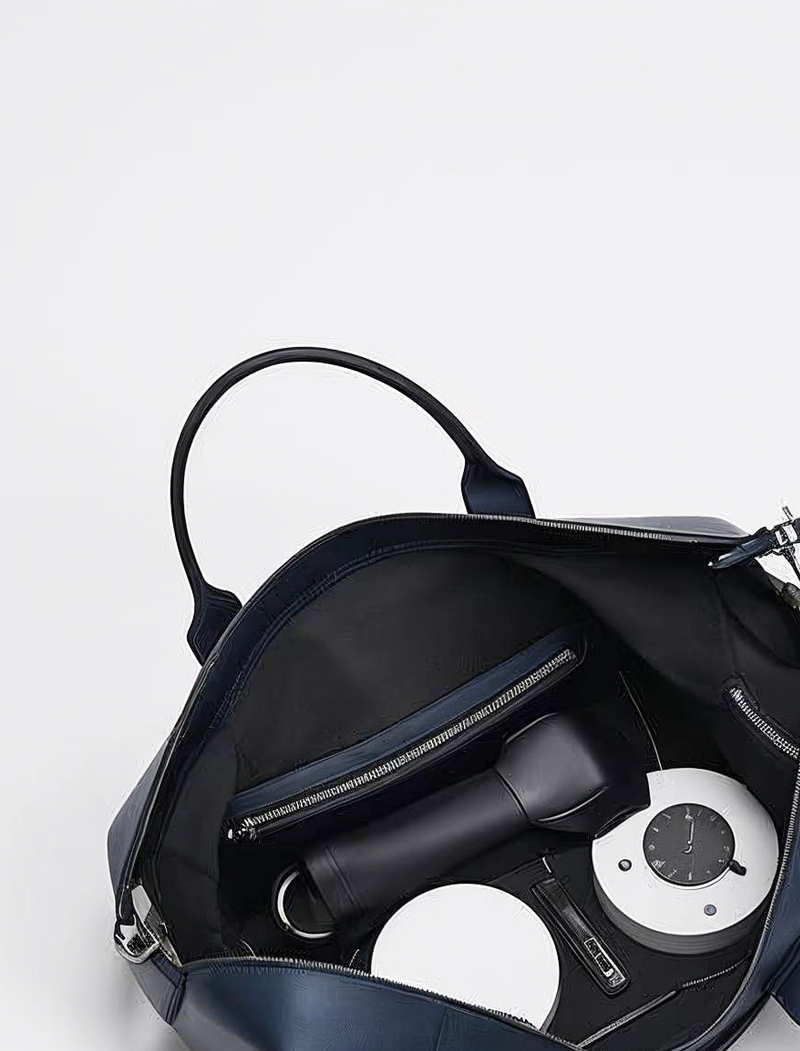 Dark Blue Modern Leather Shoulder Bag for Men - Image 3