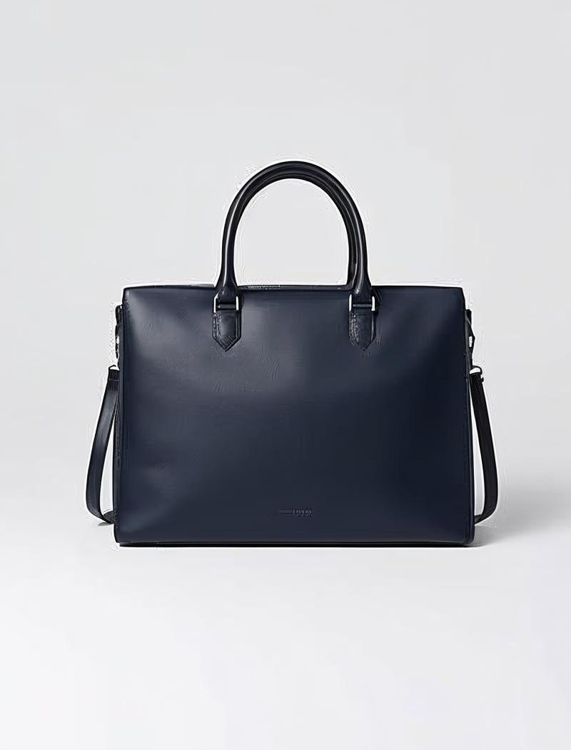 Dark Blue Modern Leather Shoulder Bag for Men