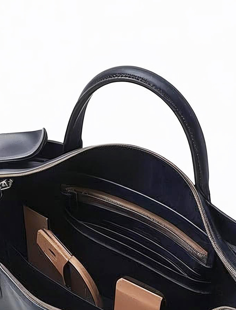 Dark Blue Modern Leather Shoulder Bag for Men - Image 3