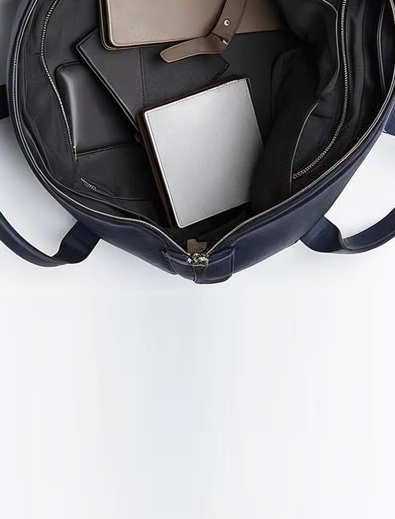 Dark Blue Modern Leather Shoulder Bag for Men - Image 3